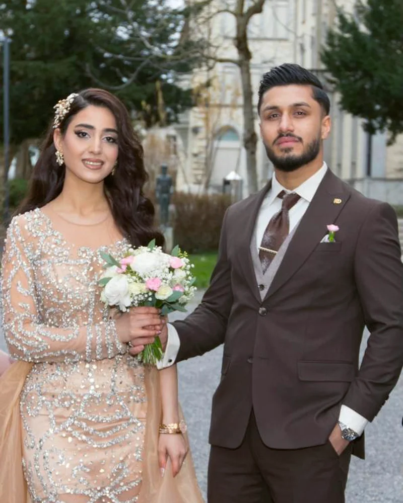 Brautstyling, fertig frisiert am Hochzeitstag